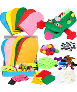 WATINC 6Pcs Hand Puppet Making Kit for Kids Art Craft Felt Sock Puppet T... - £18.59 GBP