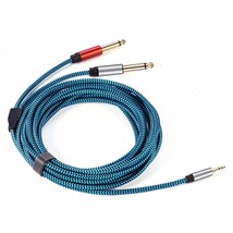 3.5 Mm To 2 X 6.35 Mm Cable 15 Ft, 1/8 Inch Male Stereo To Dual 1/4 Mono... - £23.94 GBP