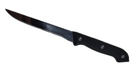 Diamond Cut Slicer Knife 5” Black Plastic Handle 5.5” Stainless Serrate ... - $9.59