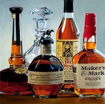 Thomas Stiltz &quot;Pride of Kentucky&quot; Bourbon bottles Shown 28x28 Giclee Canvas HS/# - £757.46 GBP