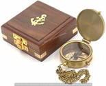 Solid brass working compass personalized custom gift with brass wooden box  4  thumb155 crop