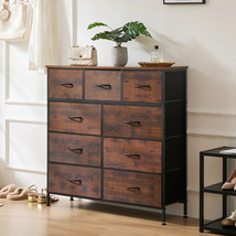 Dresser For Bedroom With 9 Fabric Drawers Wardrobe Steel Frame Assembly Closet - £48.44 GBP+