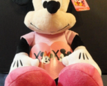 DISNEY WORLD JUST PLAY VALENTINES DAY PINK MICKEY MOUSE SOFT PLUSH TOY D... - $10.20