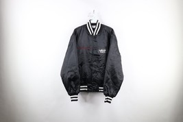 Vtg 80s Mens Large Distressed California Paints Satin Bomber Jacket Blac... - $923.82 MXN