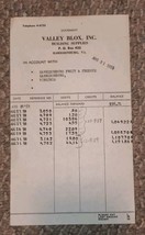VTG 1959 Invoice Receipt Valley Blox Building Supplies Harrisonburg Va HFP - $186.75 MXN