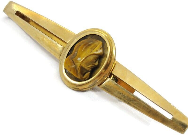 3" Classic 1/20 12K Gold Filled Neck Tie Bar Signed Anson Knight Warrior Center - $64.34