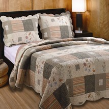 Twin size 100% Cotton Oversized Quilt Set with Sham Southwest Style - £116.31 GBP