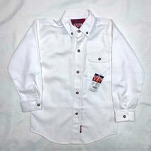 Vintage NWT Classic white Button down Dress shirt Boys Large 7 by Bugle Boy - £7.79 GBP