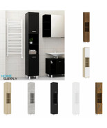 Modern Wooden Tall Narrow Bathroom Storage Cabinet Unit With 2 Doors Ope... - £64.23 GBP+