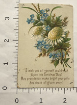 Christmas Wishes Flowers Victorian Trade Card VTC 6 - £4.63 GBP