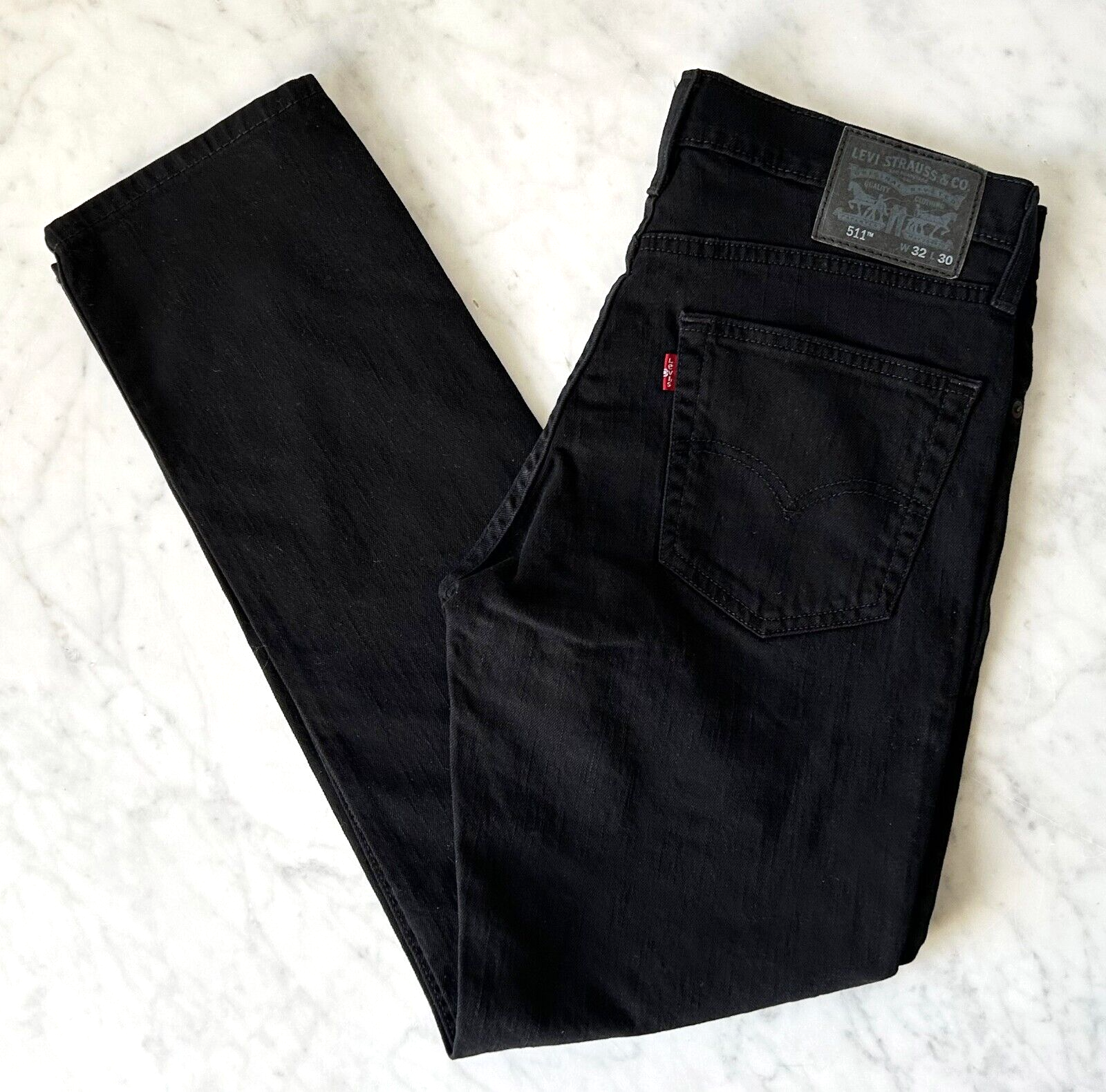 Primary image for Levi's 511 Slim Fit Black Denim Jeans Zip Fly #04511-4406 Mens W32 x L30