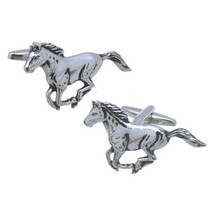 Mustang Cufflinks Running Horse Racing Race Western Wear Cowboy W Gift Bag New - $14.95