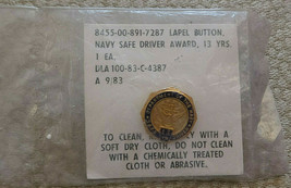 US Navy Safe Driver Award Lapel Button 13 Years in original package Sept... - $14.99