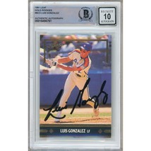 Luis Gonzalez Houston Astros Autograph 1991 Leaf Gold Rookies BC2 BGS Auto 10 RC - £119.54 GBP