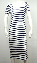 French Connection Maternity White Navy Striped Sardina T-Shirt Dress Large 2832 - £8.49 GBP