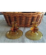 Candle Holders Antique - Amber Glass - 1930’s Set Of 2 - Beautiful! - £21.13 GBP