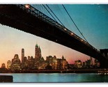 Brooklyn Bridge New York City NY NYC UNP American Airlines Chrome Postca... - $2.92