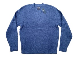 Abercrombie Fitch AF Jeans Mens XL Blue Textured Wool Blend Crew Neck Sweater - £28.38 GBP