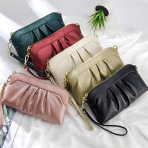 Women&#39;s Luxury Genuine Leather Organizer Pleats Bags Lady Crossbody Palm... - $25.99