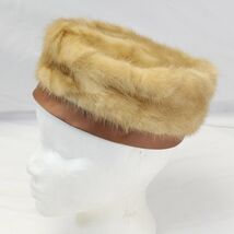 Deborah Exclusive Mink and Satin Pillbox Hat 1950s Small Women Mid Century - $58.79