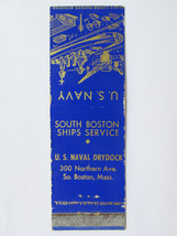 South Boston, Massachusetts US Naval Drydock 20 Strike Military Matchbook Cover - £1.39 GBP