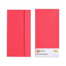 Quill Envelope 25pk 80gsm (DL) - Red - £27.60 GBP