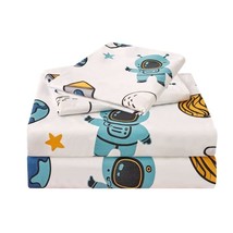 Astronaut Space Kids Print Sheet Set Twin, 3 Pieces Boys Soft Microfiber Bedding - £28.24 GBP
