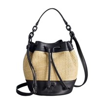 Simply Vera Vera Wang Straw Bucket Bag Black - £27.14 GBP