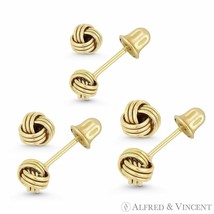 Love Knot Charm 4.5mm, 5mm, or 5.5mm Screwback Stud Earrings in 14k Yellow Gold - £48.28 GBP+