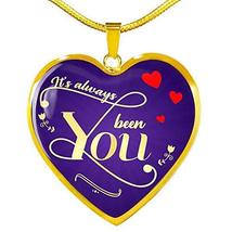 Express Your Love Gifts to My Girlfriend Always You Stainless Steel 18k Gold Hea - £55.34 GBP
