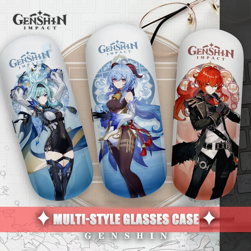 Genshin Impact Project Anime Hd Glasses Case Diluc Zhong Li Klee Jean Eula Game - £10.44 GBP