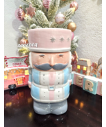 Christmas Pastel Pink Nutcracker Ceramic Sweets Cookie Jar Tabletop Decor - £39.95 GBP