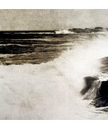 Cape Elizabeth Waves Sea Lighthouse Maine 1924 Gravure Print Antique DWT8A - $655.73 MXN