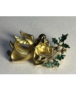 Vintage Pin Brooch Winged Angel Carrying Holly Berry Signed Giusti 1-1/2” - €10,54 EUR