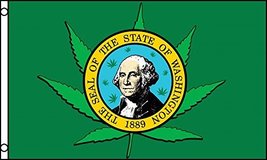 Washington State Marijuana Flag, 3&#39;X5&#39; Wa Dispensary Sign - £3.64 GBP