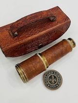 Antique Brass Working Telescope/Spyglass with Leather Case  Handheld Na... - $41.58
