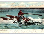 Il Life Preservatore Bagnino IN Barca 1908 DB Cartolina U12 - $3.03
