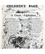 A Goat Alphabet Elizabeth Gould 1897 Victorian Poem Art Youth&#39;s Companio... - $27.57 CAD