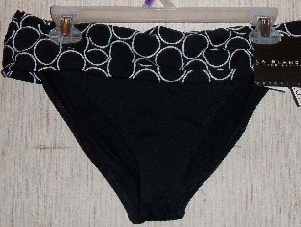 *NEW!  WOMENS LA BLANCA by ROD BEATTIE BLACK BIKINI BOTTOM   SIZE 14 - $18.65