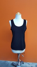 Chico&#39;s Travelers Black Sleeveless Knit Stretch Tank Top Women&#39;s Size 1 Shirt - £17.97 GBP