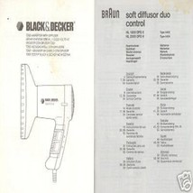 Brown Soft Diffuser Duo 4393 Hair Dryer Manuals - Show Original Title Origin... - £12.53 GBP