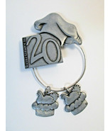 The Pampered Chef &quot;20&quot; Year Anniversary Pin With 2 Charms &amp; Holder Pewte... - £7.86 GBP