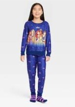 Girls S 6/6X Disney Princess Pajama Set with Cozy Socks Blue Size New With Tags - £10.26 GBP