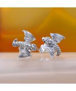 925 Sterling Silver Game of Thrones Curved Dragon Stud Earrings - £13.94 GBP