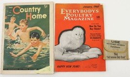 Vintage Farm Paper Advertising Everybodys Poultry Magazine Country Home ... - $17.83