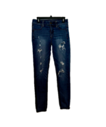 Women’s American Eagle Holey Jeans Distressed Hi-Rise Ripped Blue Jeggin... - £11.65 GBP