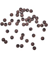 40 Spacer Beads Corrugated Iron Metal Antiqued Copper 8mm Findings Pumpkin - $8.56 CAD