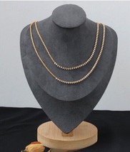 18K Gold Asymmetric Margarita Chain Necklace &amp; Bracelet Set - Matching  Gift - £54.26 GBP