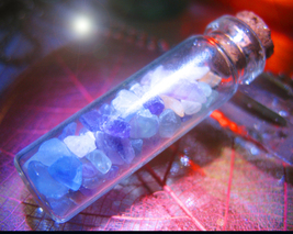 Haunted VIAL necklace CLEANSE ONE'S AURA MAGICK FLUORITE Witch Cassia4  - £13.10 GBP