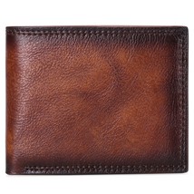 Men&#39;s Wallet Genuine Leather Retro European and American Open Wallet Daily Versa - £67.44 GBP